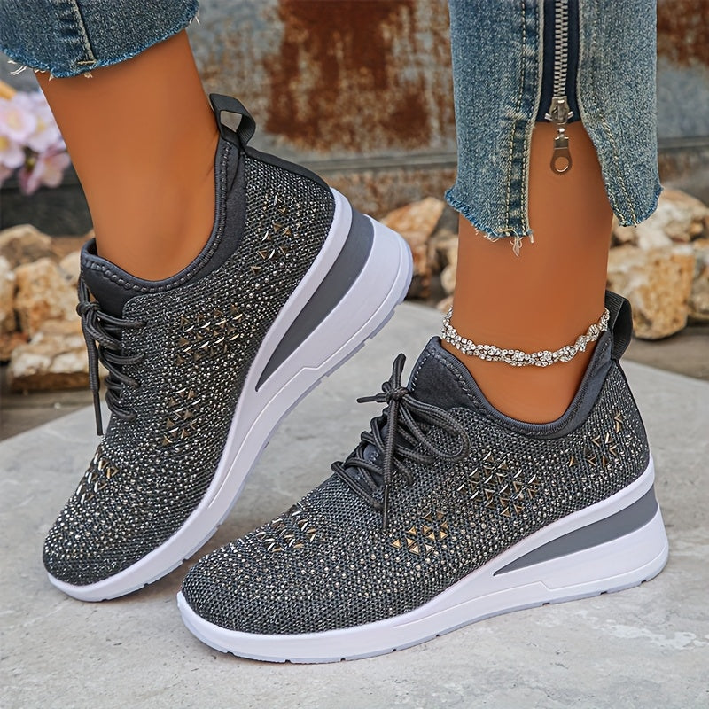 Casual Fashion Breathable Rhinestone-Embellished Orthopaedic Sneakers