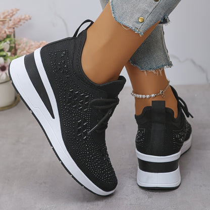 Casual Fashion Breathable Rhinestone-Embellished Orthopaedic Sneakers