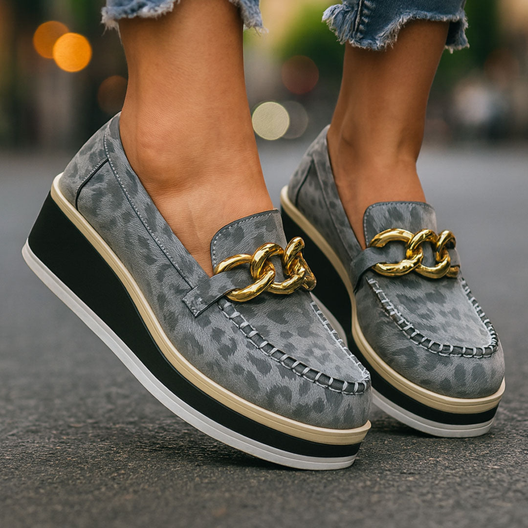 RELIA LEOPARD CHAIN COMFORT PLATFORM LOAFER
