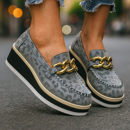 RELIA LEOPARD CHAIN COMFORT PLATFORM LOAFER