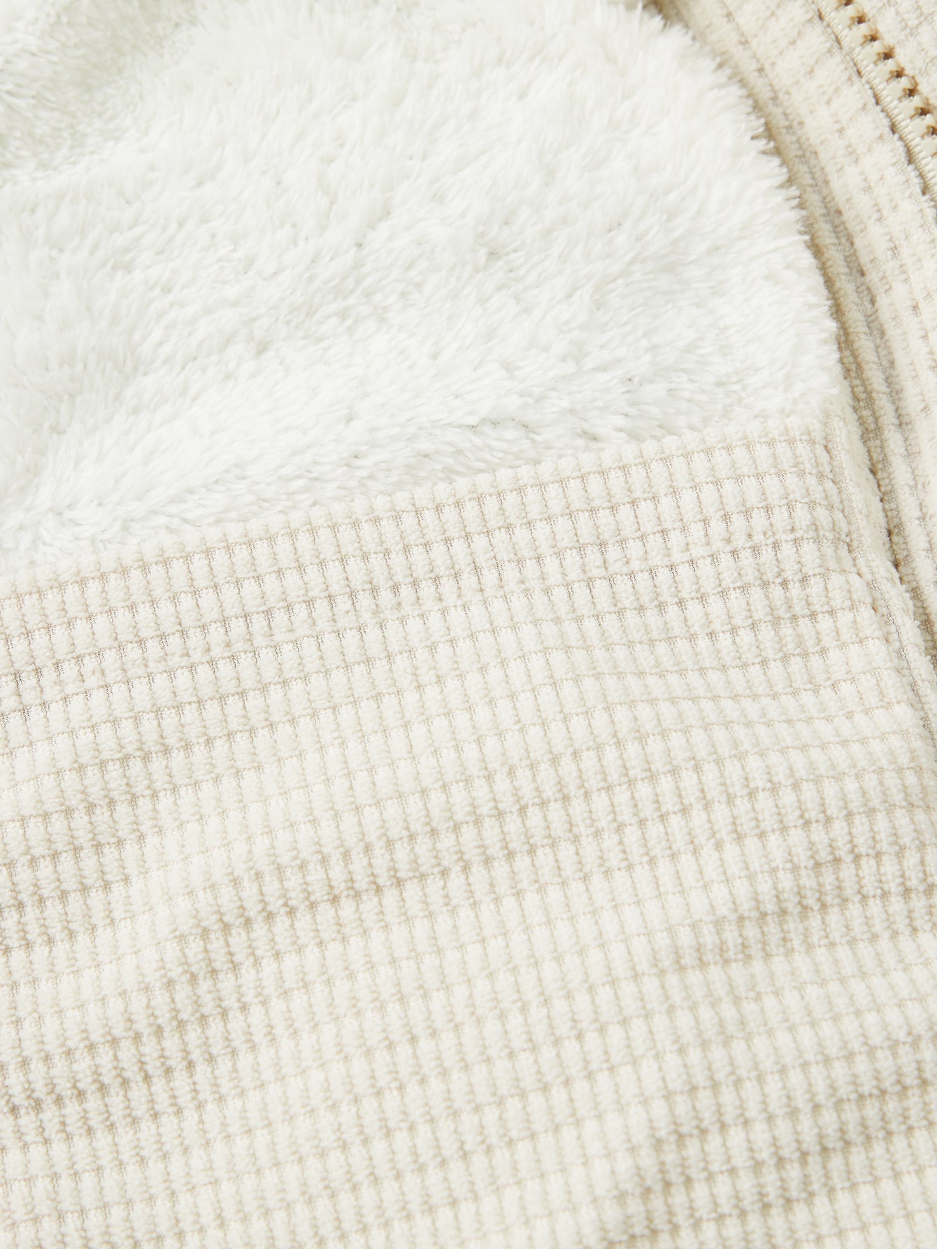 Teddy Lined Corduroy Hooded Puffer Coat