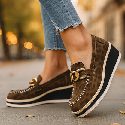 RELIA LEOPARD CHAIN COMFORT PLATFORM LOAFER