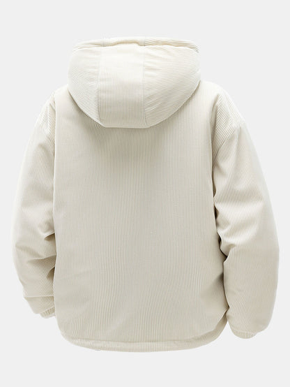 Teddy Corduroy Reversible Hooded Jacket