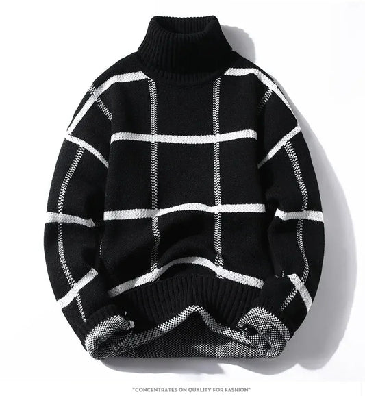 Alston Grid Knit Turtleneck