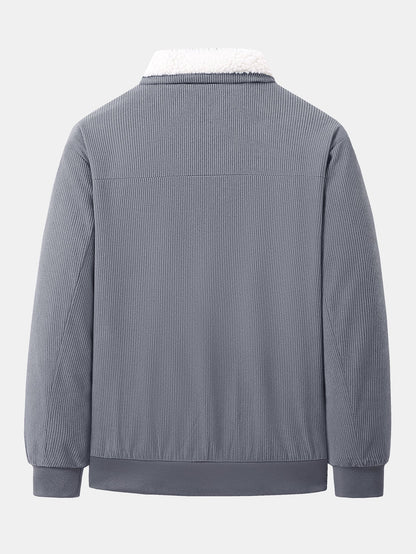 Teddy Lined Zip Up Corduroy Jacket