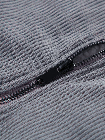 Teddy Lined Zip Up Corduroy Jacket