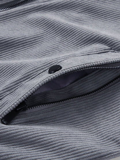 Teddy Lined Zip Up Corduroy Jacket