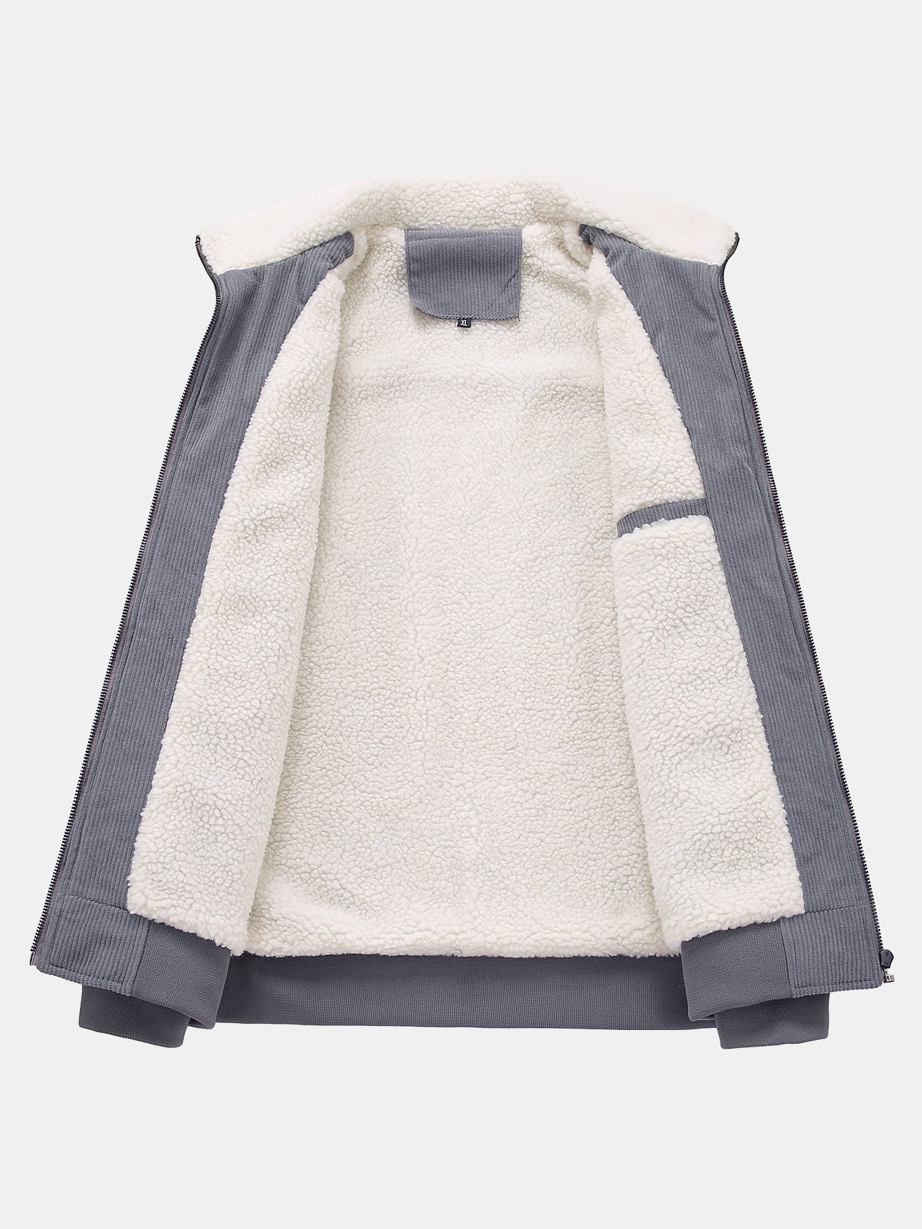 Teddy Lined Zip Up Corduroy Jacket