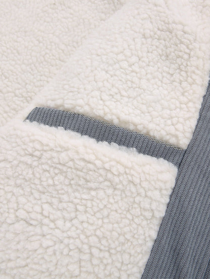 Teddy Lined Zip Up Corduroy Jacket