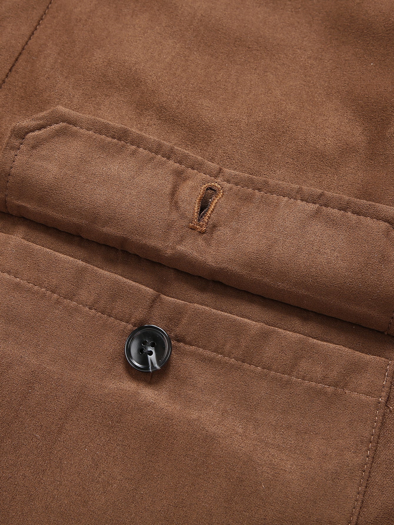 Teddy Lined Suede Jacket With Pockets