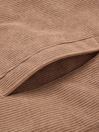 Teddy Lined Zip Up Corduroy Jacket With Pockets