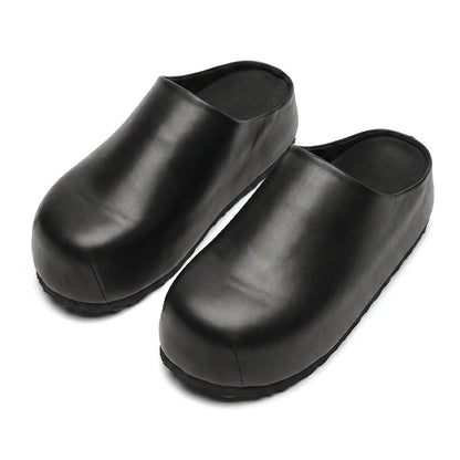 Block Leather Clog