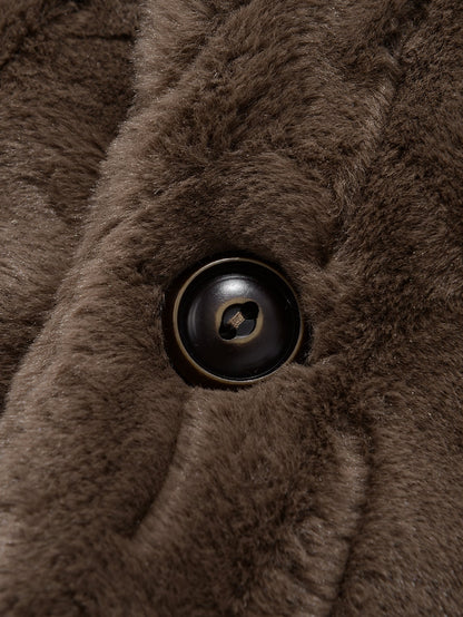 Faux Fur Notch Lapel Jacket