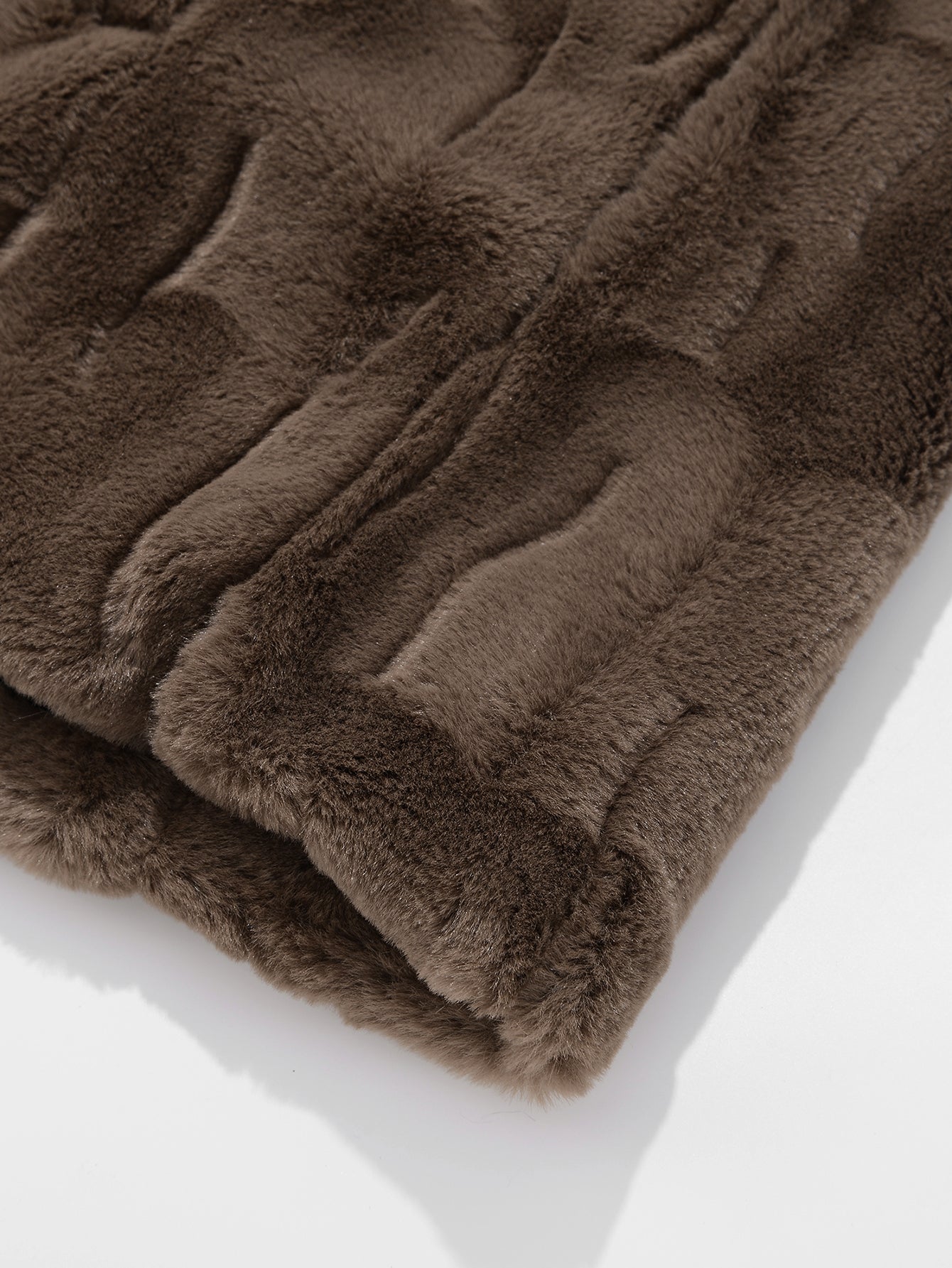 Faux  Fur Shawl Collar Long Line Coat