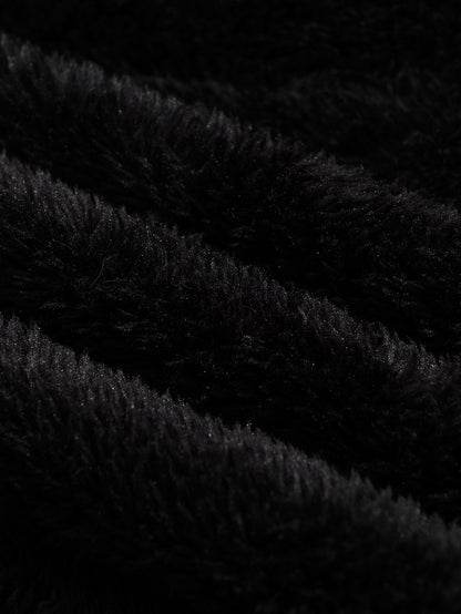 Faux  Fur Shawl Collar Long Line Coat