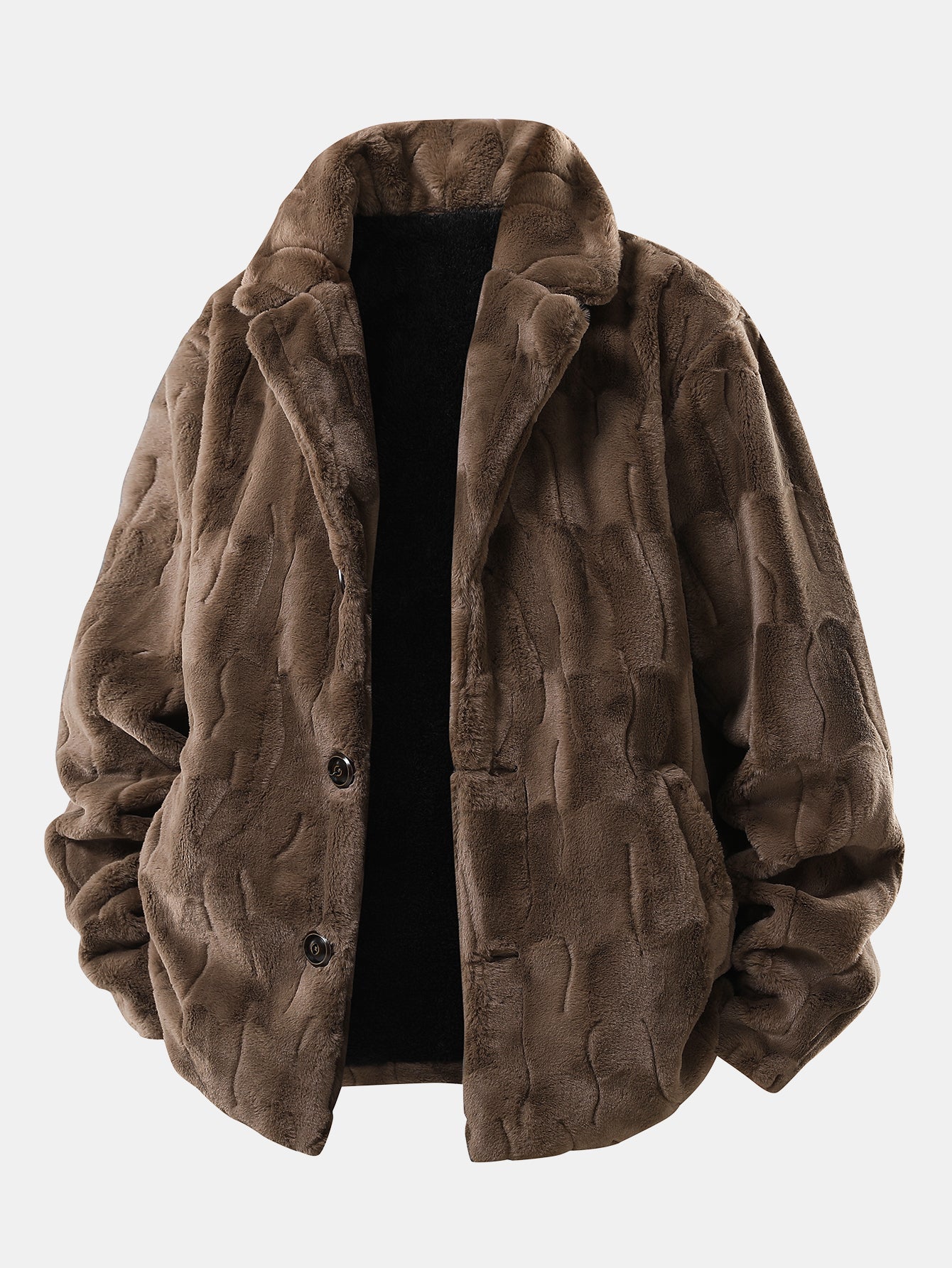 Faux Fur Notch Lapel Jacket