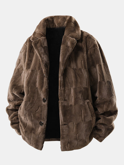 Faux Fur Notch Lapel Jacket