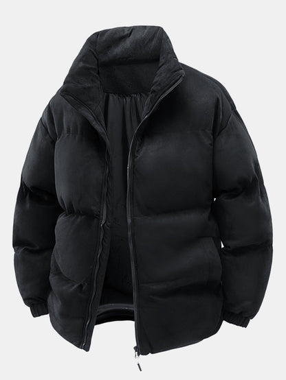 Suede Puffer Coat