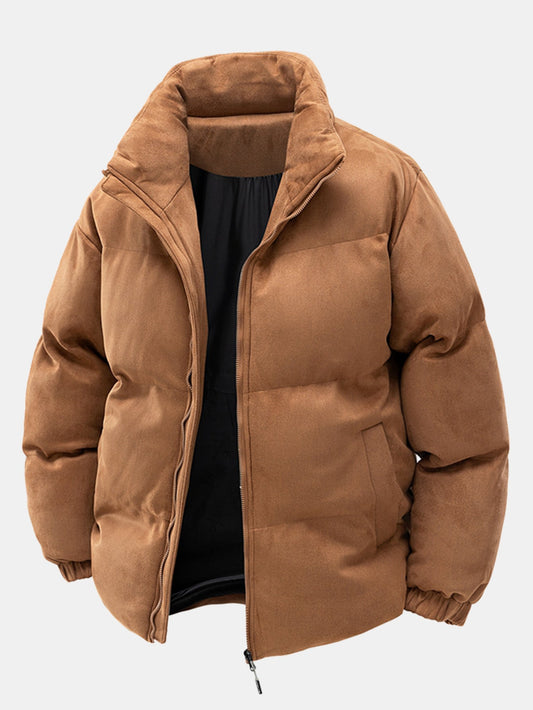 Suede Puffer Coat