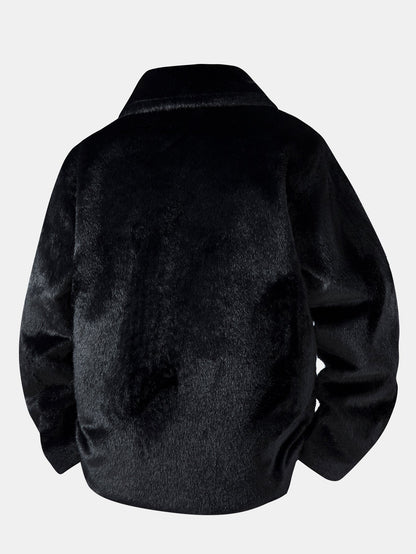 Faux Fur Notch Lapel Coat