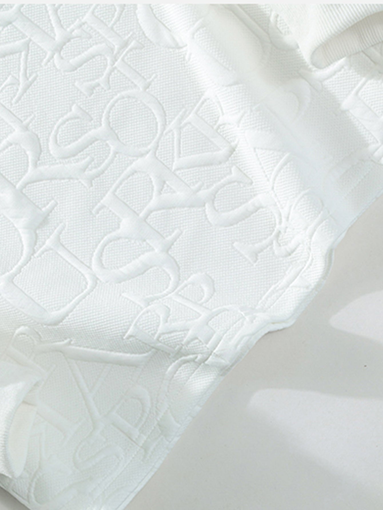 Letter Jacquard V Neck T-Shirt