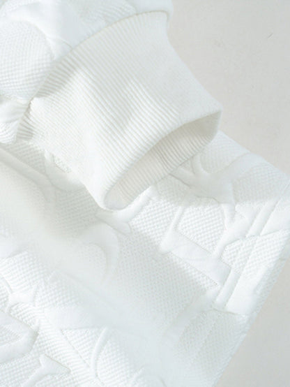 Letter Jacquard V Neck T-Shirt