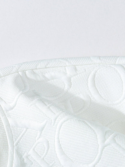 Letter Jacquard V Neck T-Shirt