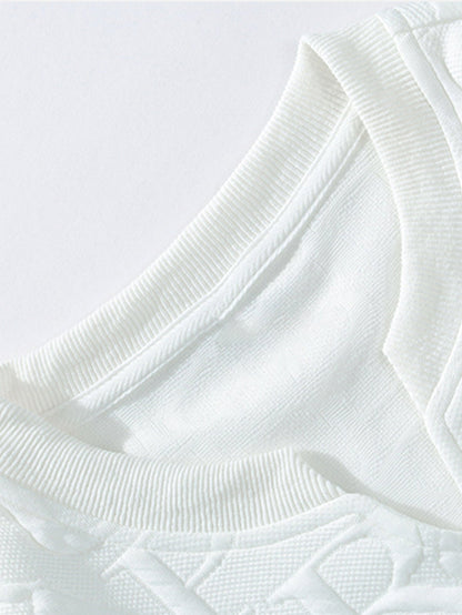 Letter Jacquard V Neck T-Shirt