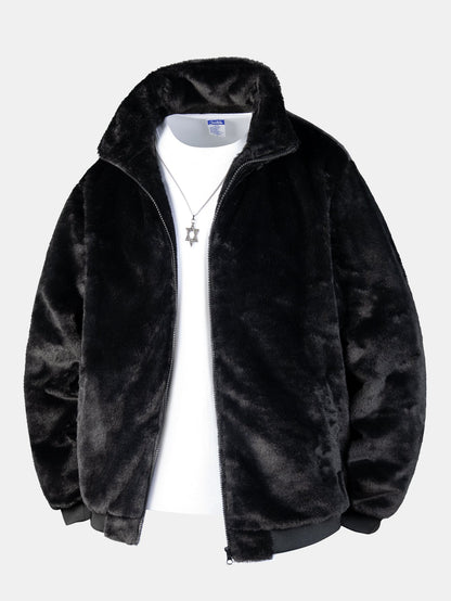 Faux Fur Zipper Jacket