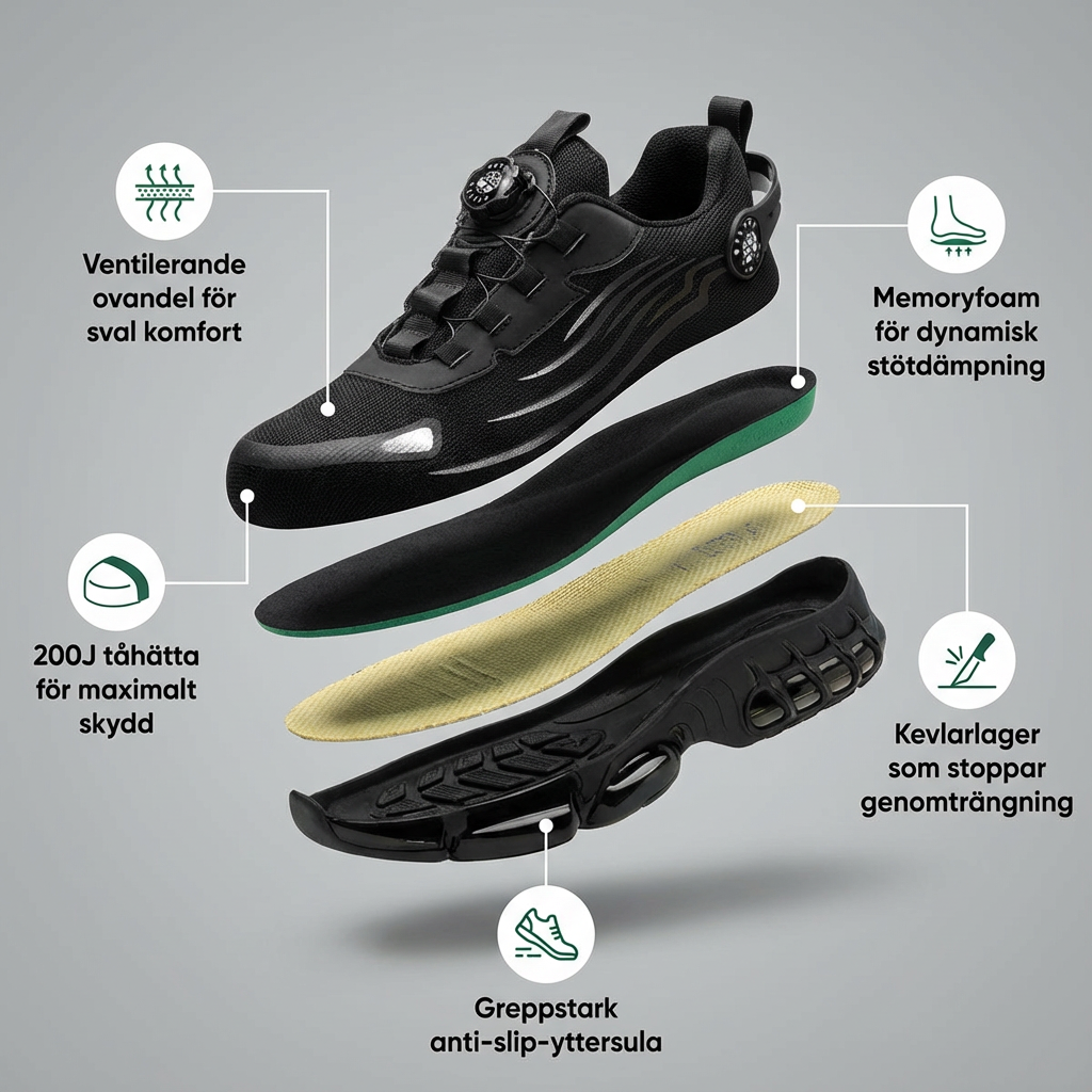 ArmorFlex S3 Air – Ultralight Safety Shoes with Steel Toe Cap & Dial Closure