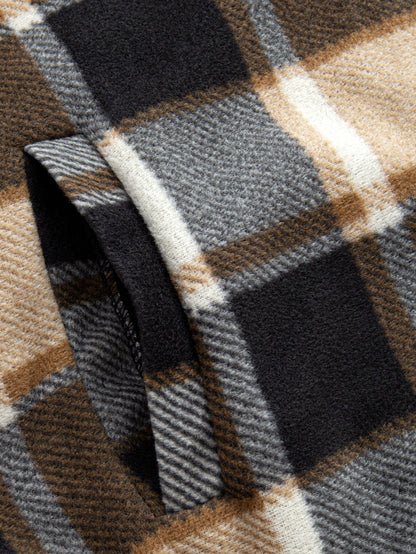 Flannel Fleece Lined Zip Up Hooded Shirt