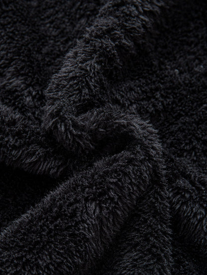 Flannel Fleece Lined Zip Up Hooded Shirt