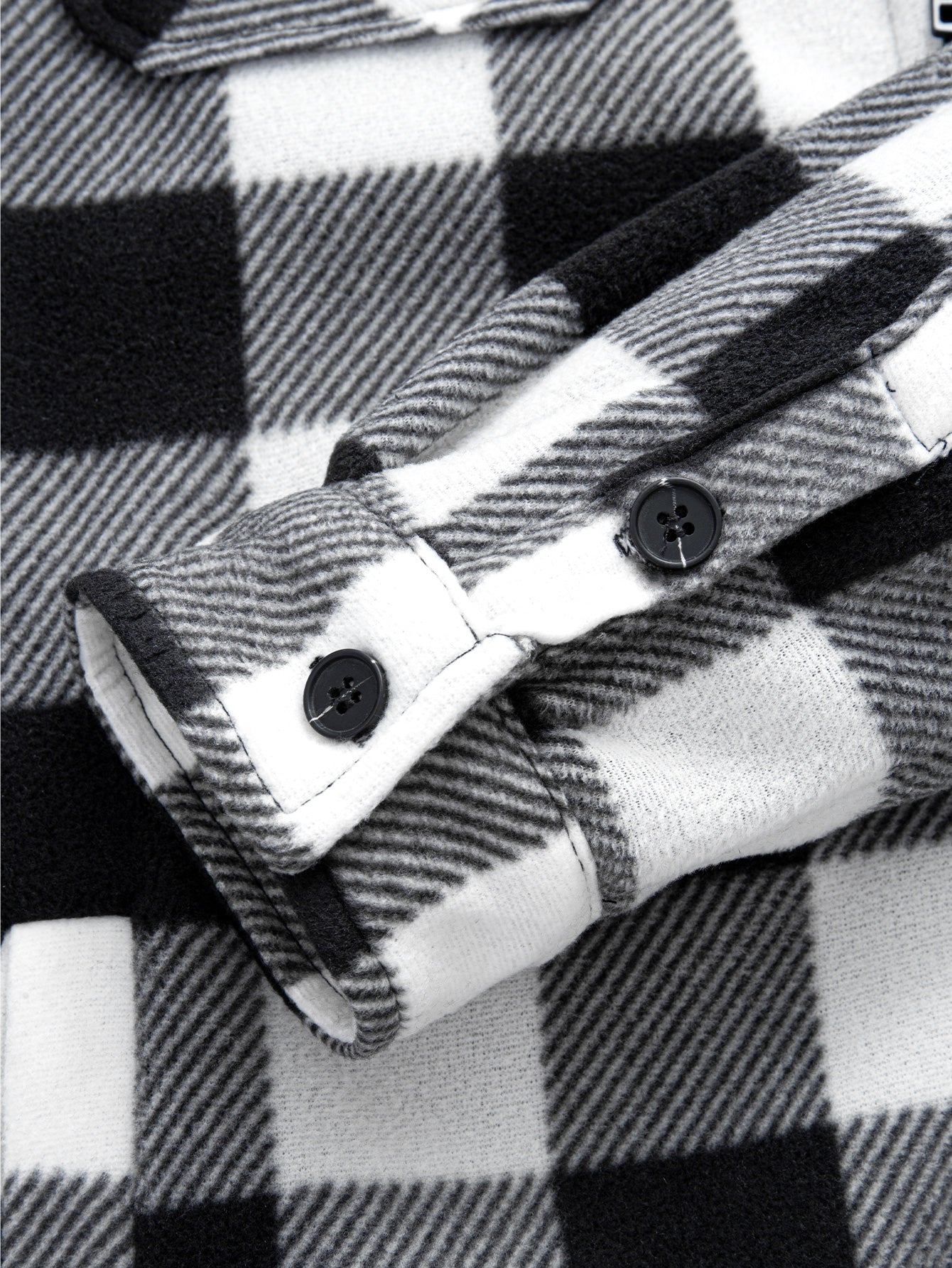 Flannel Fleece Lined Zip Up Hooded Shirt