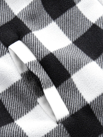 Flannel Fleece Lined Zip Up Hooded Shirt