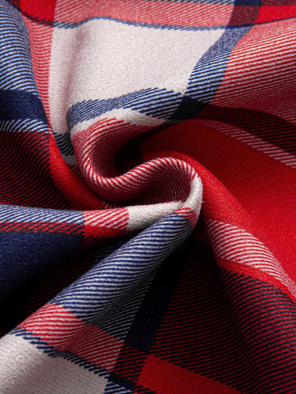 Flannel Fleece Lined Hooded Button Up Shirt