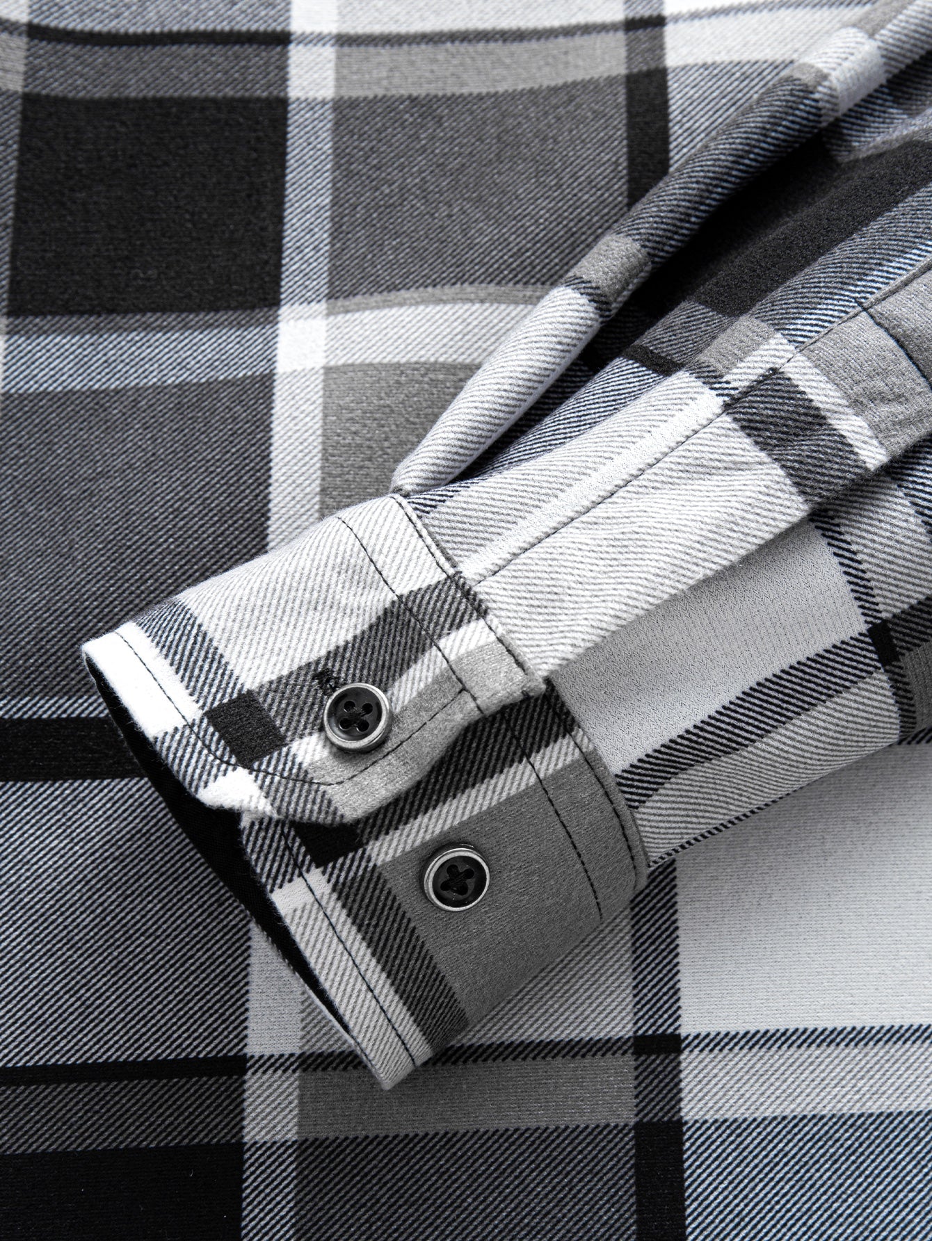 Flannel Fleece Lined Hooded Button Up Shirt