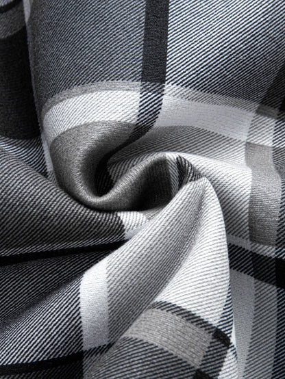 Flannel Fleece Lined Hooded Button Up Shirt