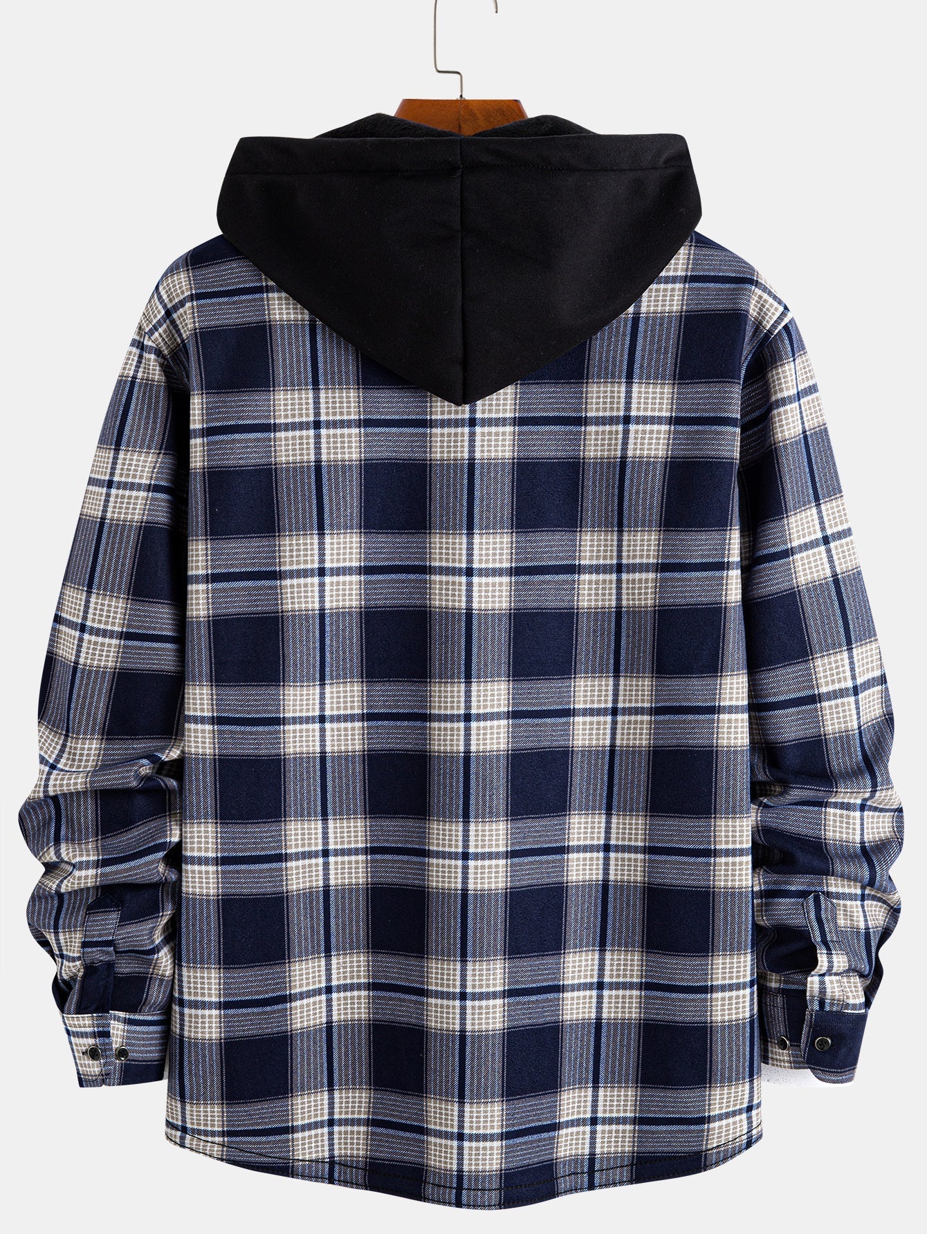 Flannel Fleece Lined Hooded Shirt