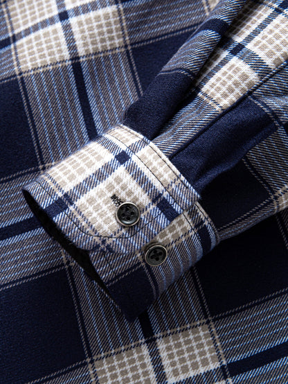 Flannel Fleece Lined Hooded Shirt