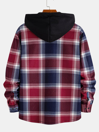 Fleece Lined Flannel Hooded Shirt