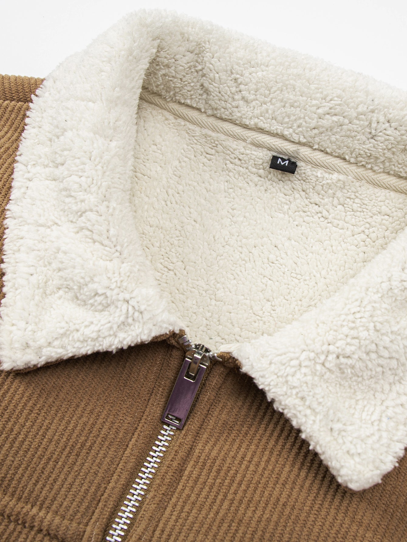 Teddy Lined Zipper Corduroy Jacket