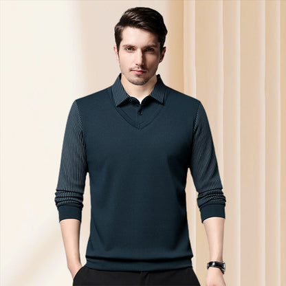 🔥49% DE RÉDUCTION ! 🍂 Chemise à Col Rayé 2 Pièces -