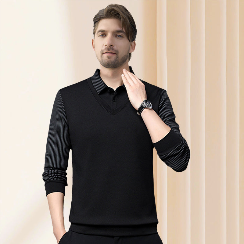 🔥49% DE RÉDUCTION ! 🍂 Chemise à Col Rayé 2 Pièces -