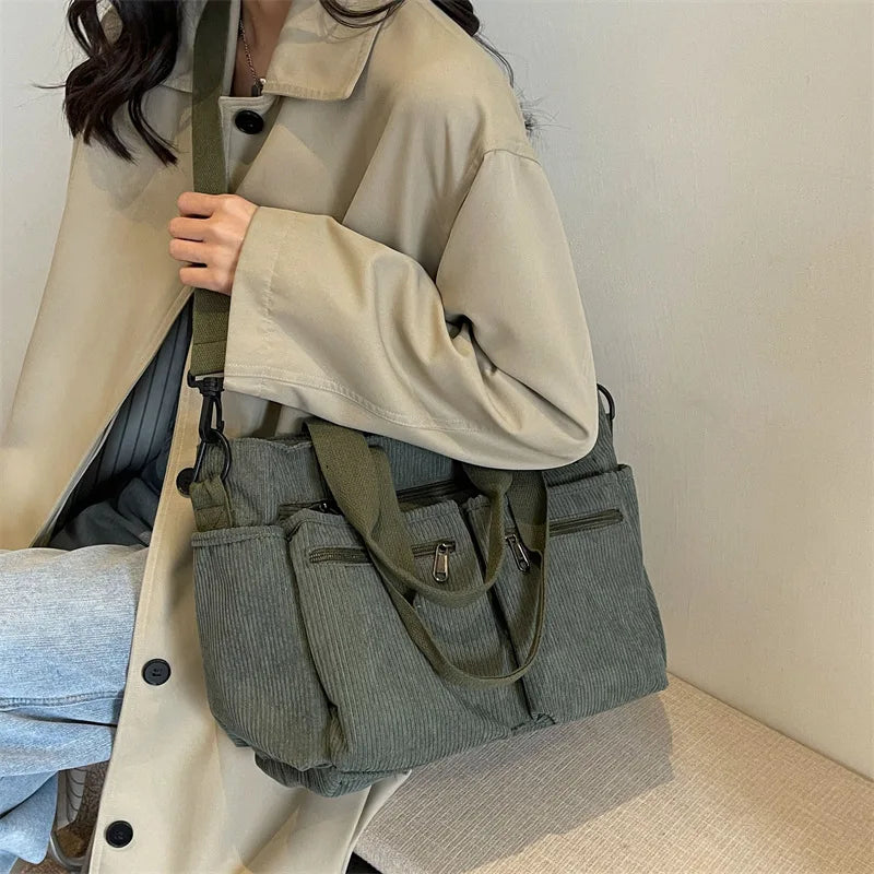 Waven Corduroy Tote Bag