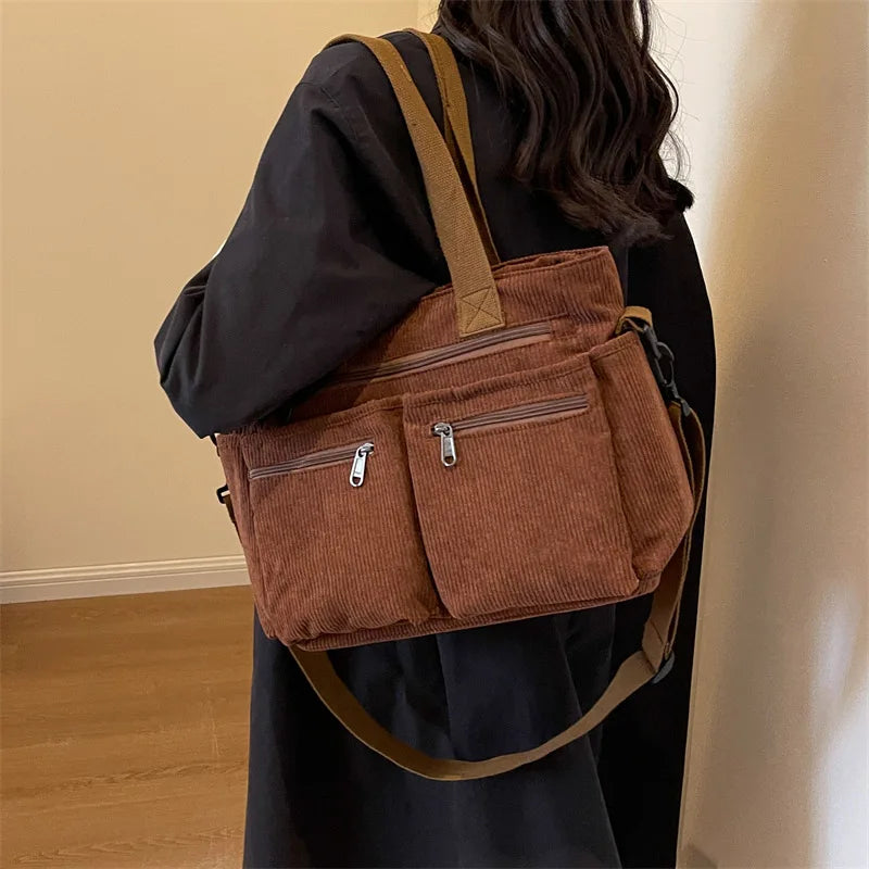 Waven Corduroy Tote Bag