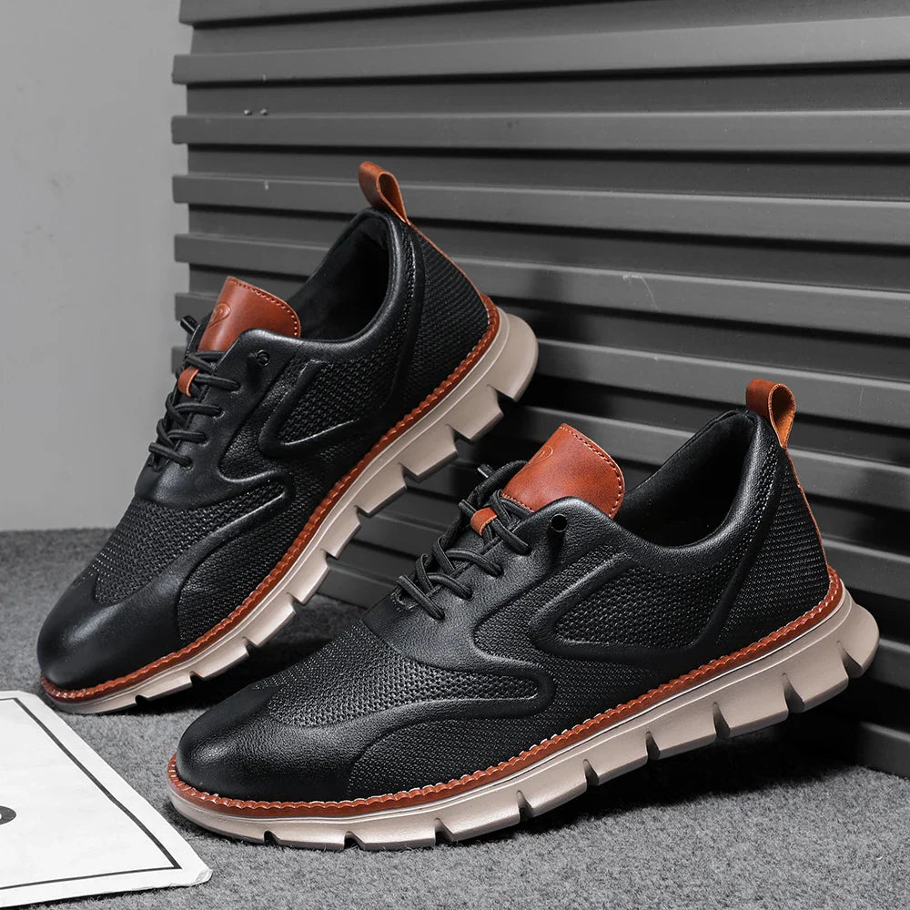 Crest Leather Sneakers