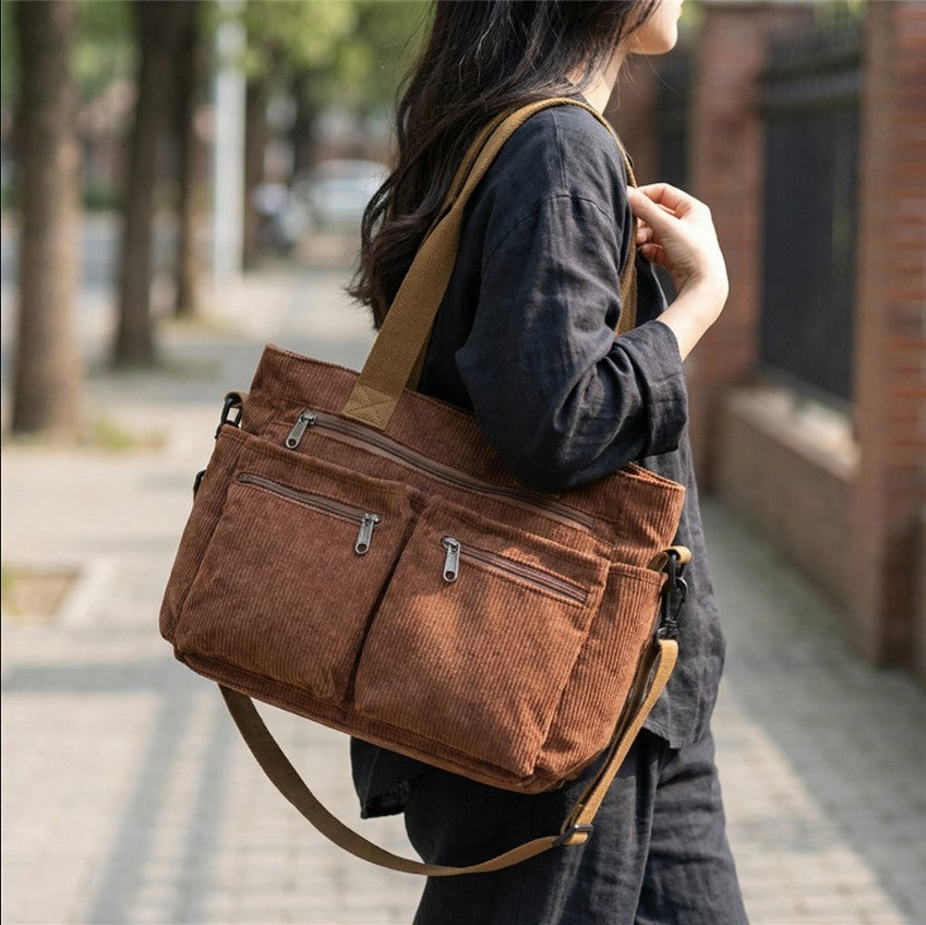 Waven Corduroy Tote Bag