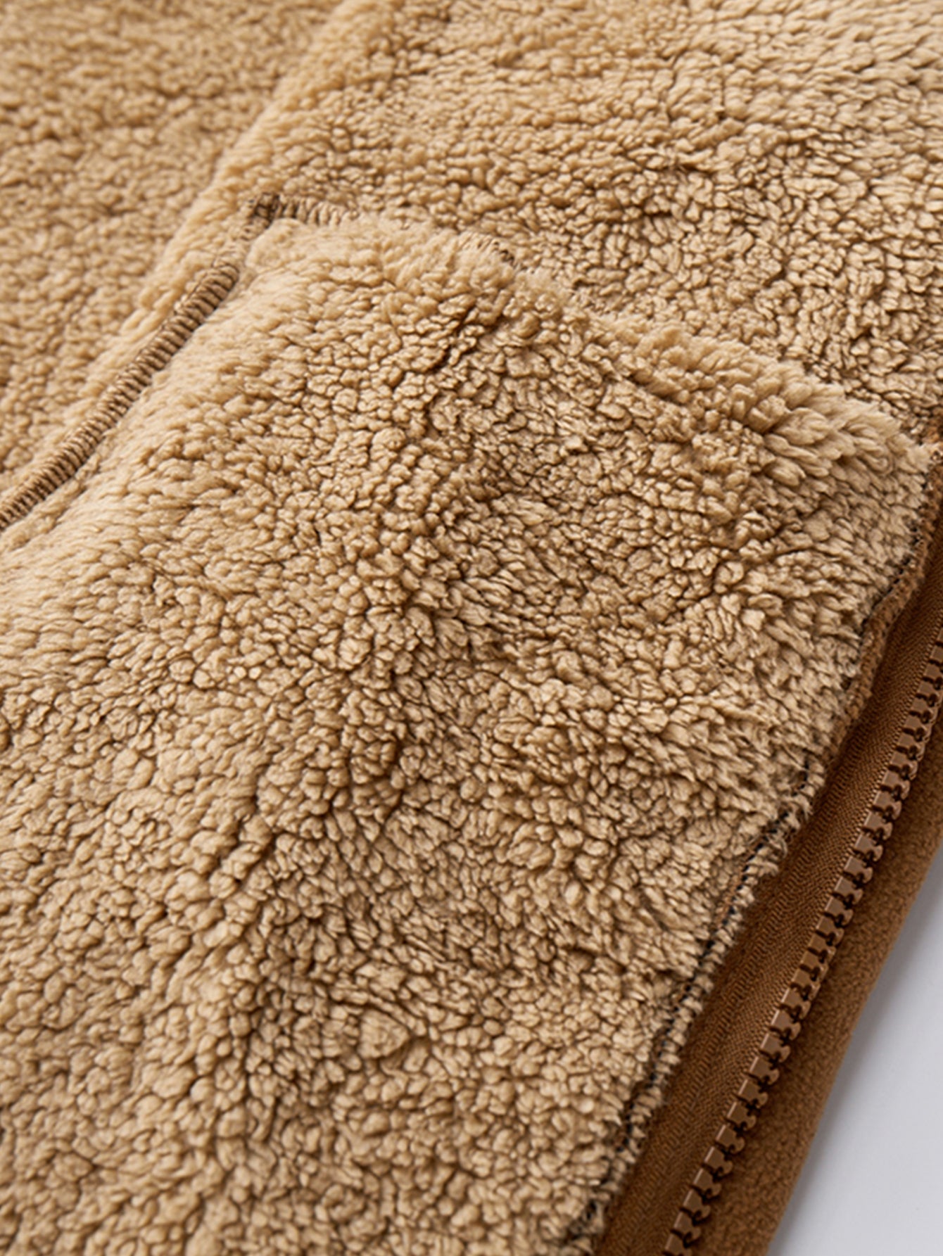 Teddy Lined Polar Fleece Zip-Up Stand Collar Jacket