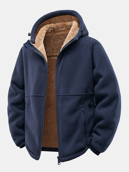 Teddy Lined Polar Fleece Hooded Jacket