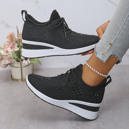 Casual Fashion Breathable Rhinestone-Embellished Orthopaedic Sneakers